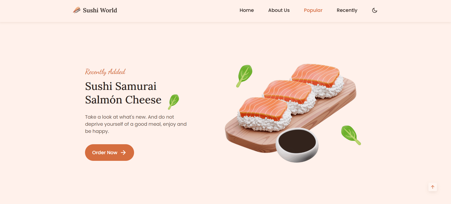 موقع إلكتروني لمطعم Sushi World