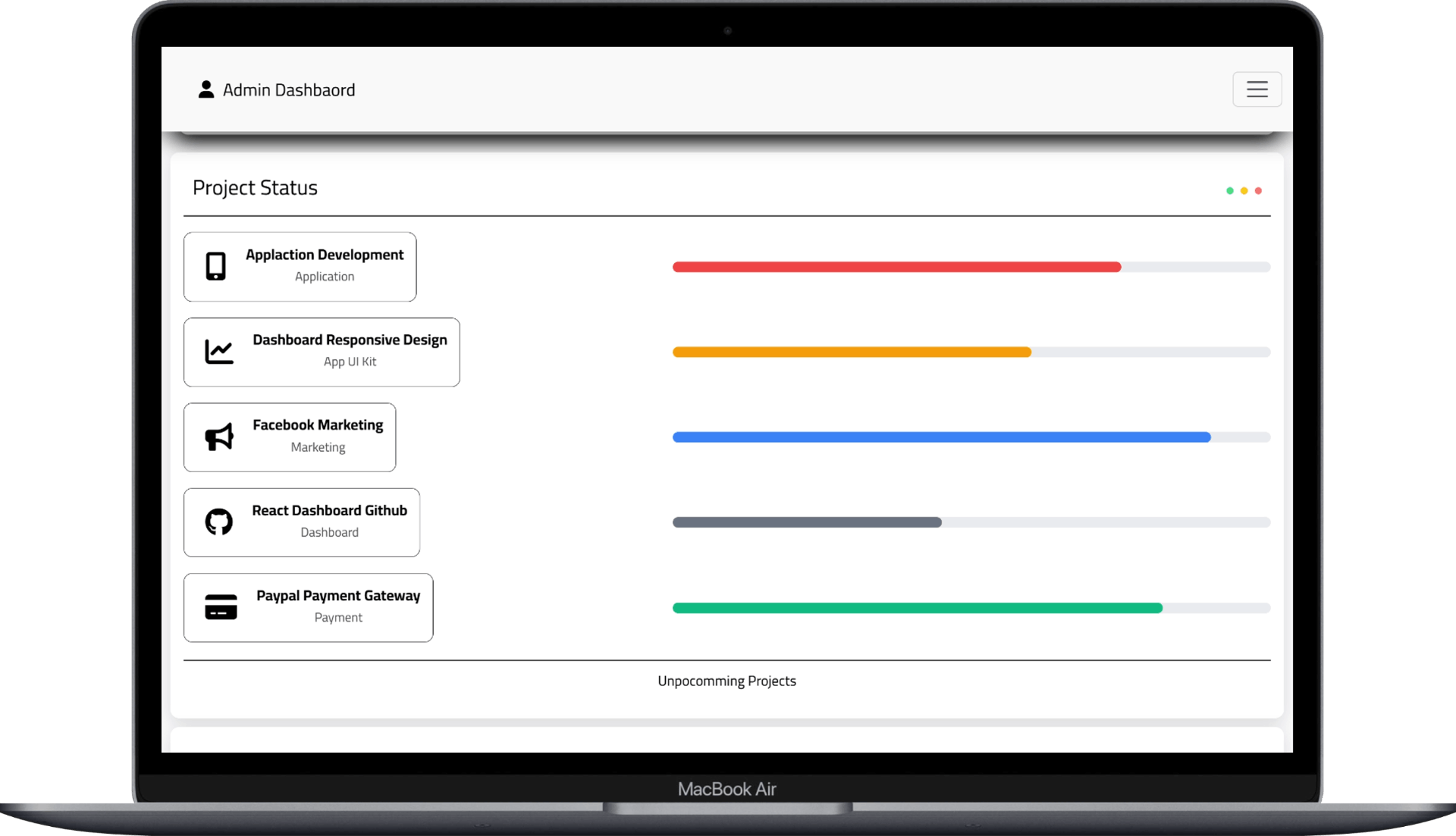 تصميم وتطوير Admin Dashboard احترافية باستخدام React وBootstrap