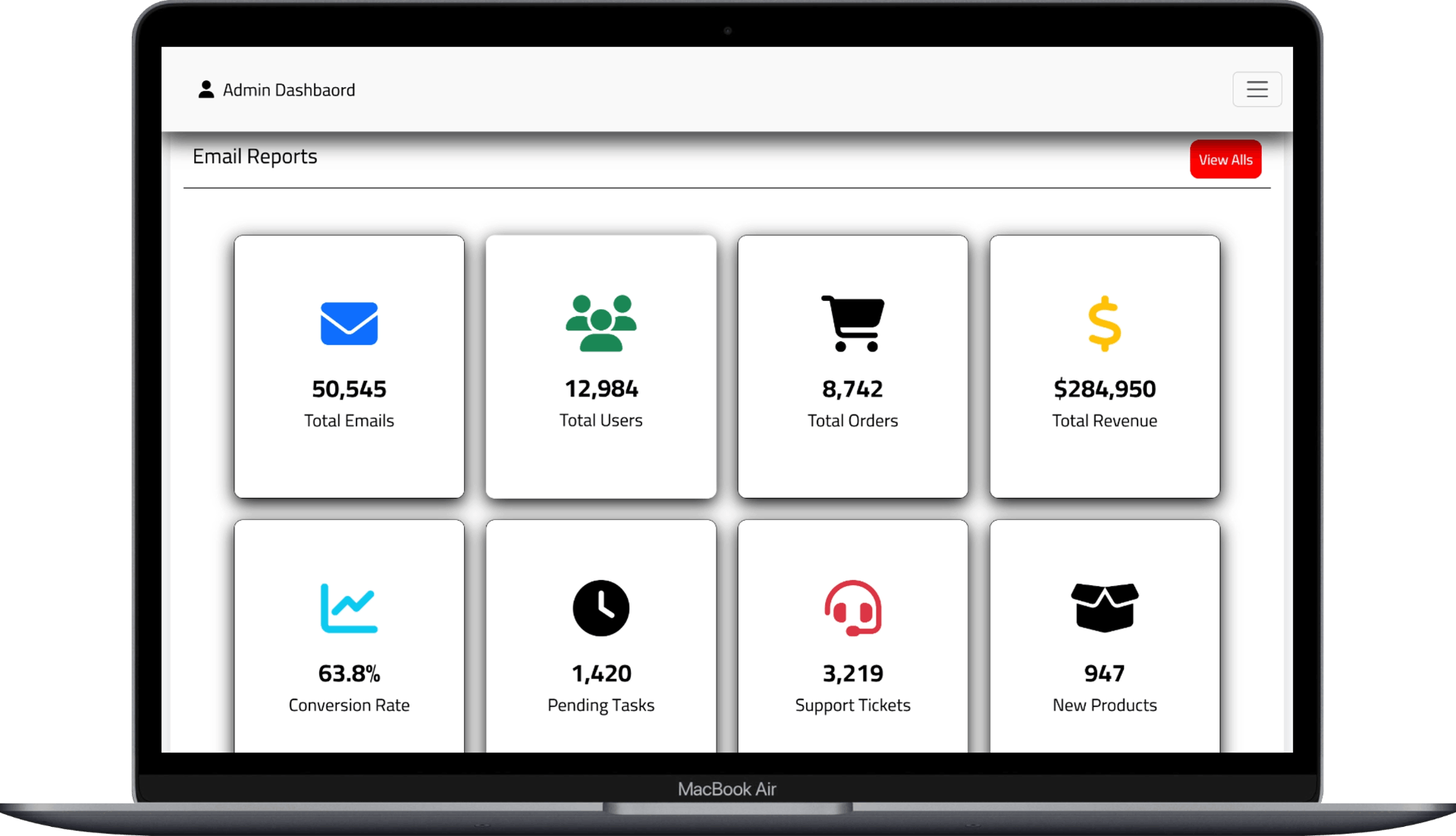تصميم وتطوير Admin Dashboard احترافية باستخدام React وBootstrap