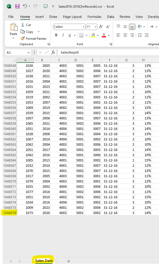 تحليل وتنظيف وترتيب اكثر من 1000000 سطر بيانات مبيعات الى اقل من 100 سطر