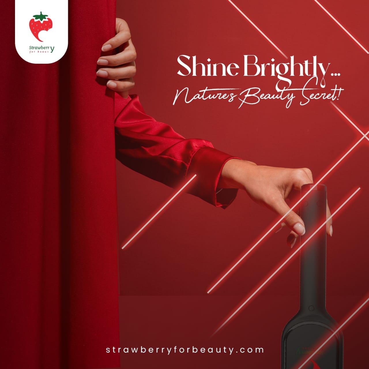 Strawberry for Beauty – تطوير الهوية البصرية وتصميمات السوشيال ميديا