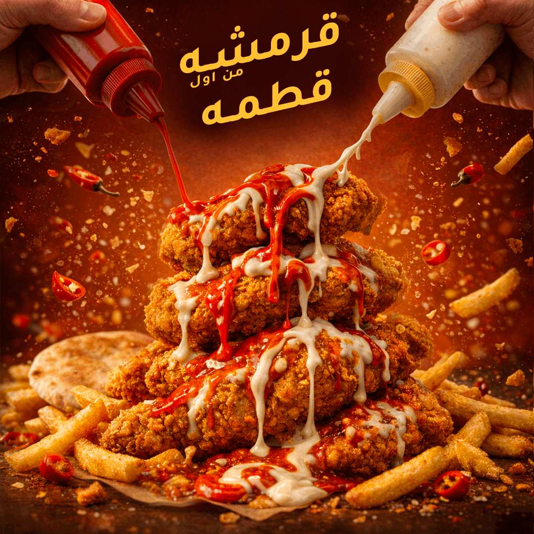 تصميم بوستات سوشيال ميديا احترافية لمطاعم البروست