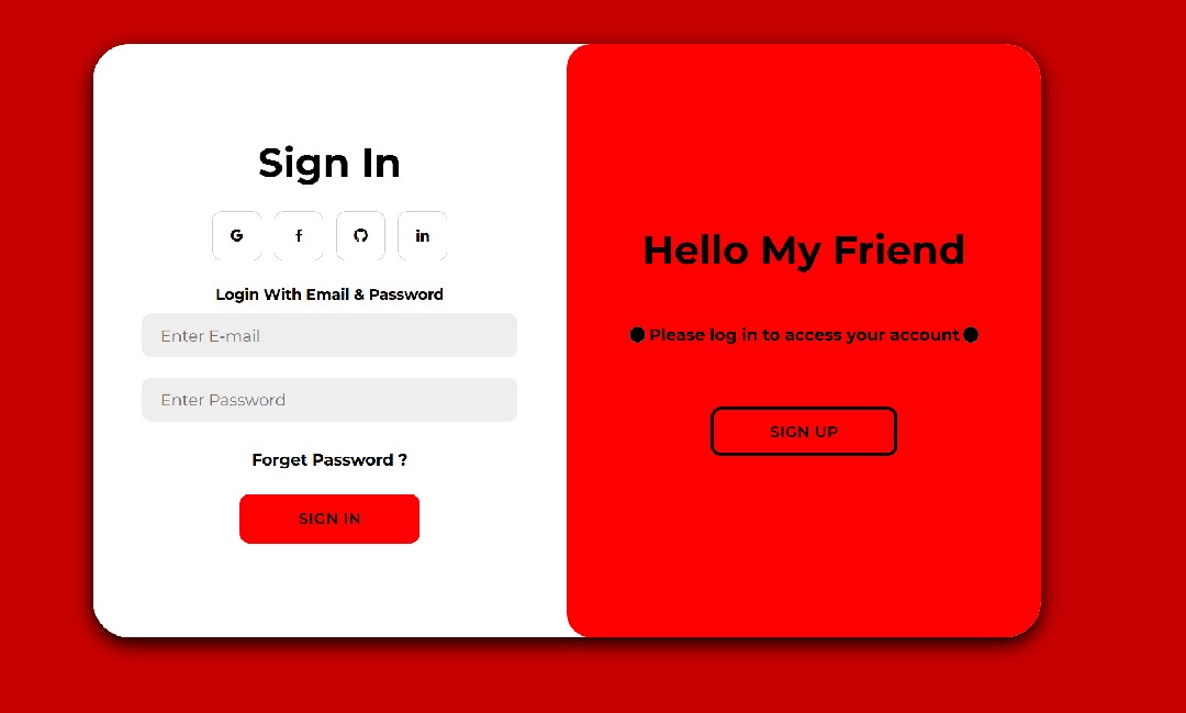 RED LOGIN PAGE