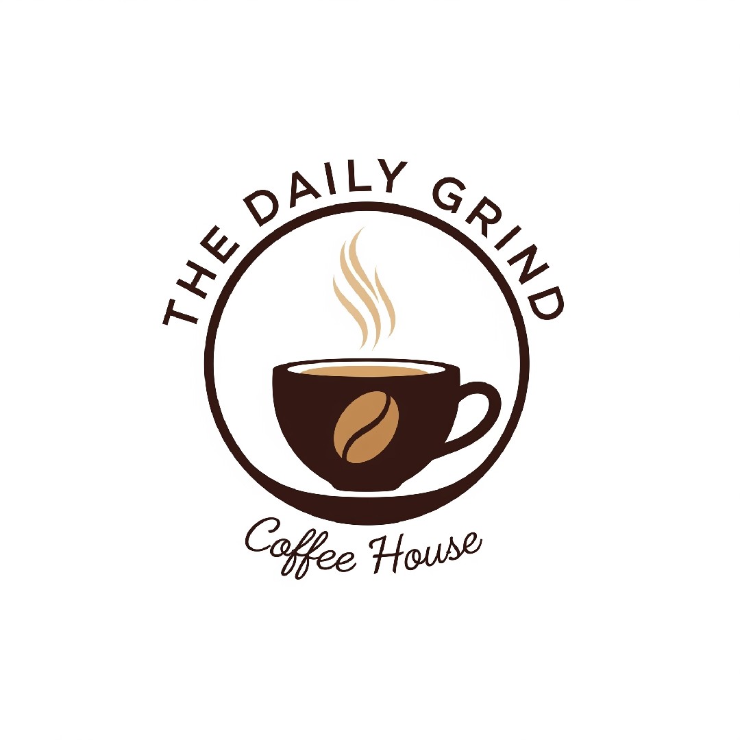 شعار لمقهى "The Daily Grind Coffee House"