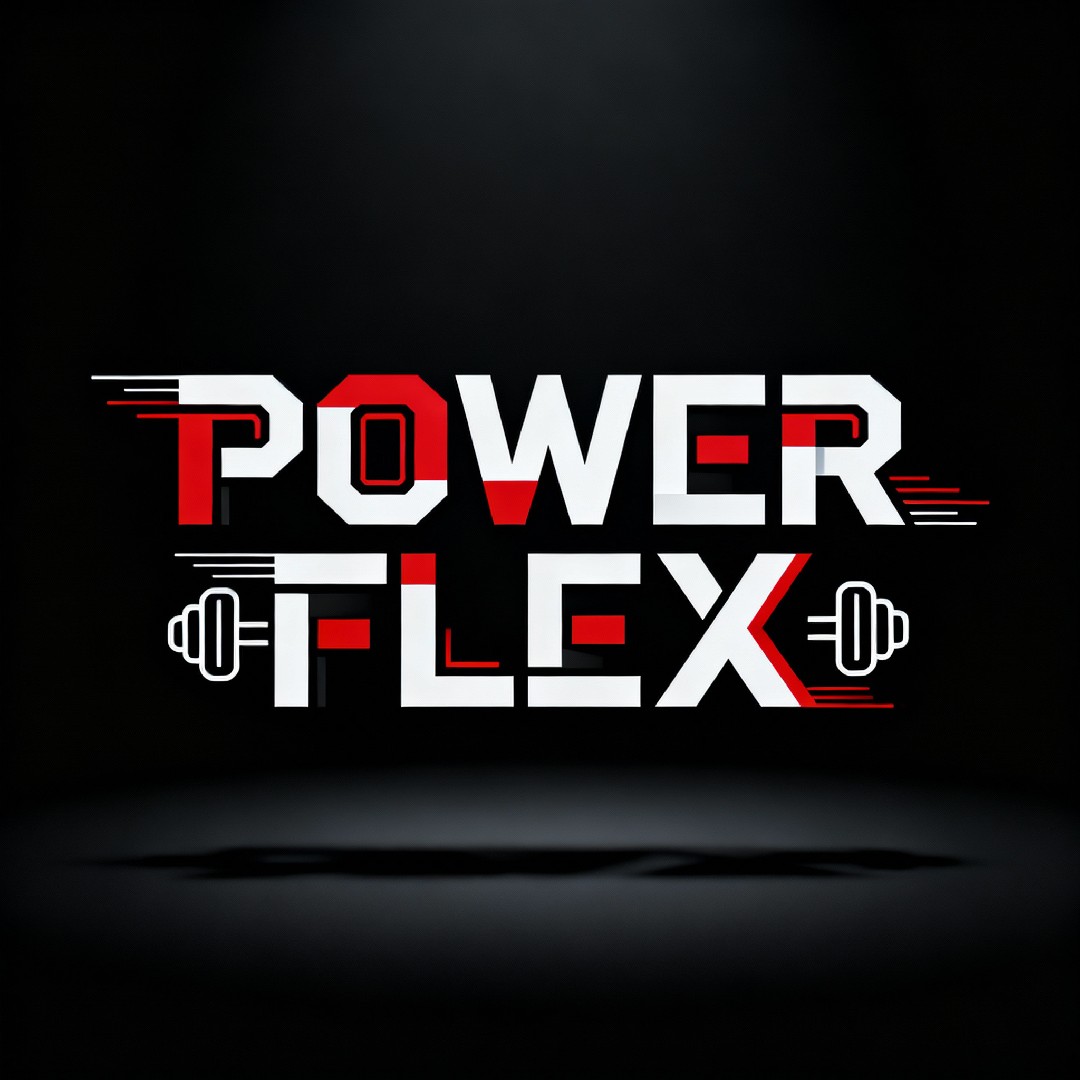 تصميم شعار احترافي لعلامة Power Flex الرياضية