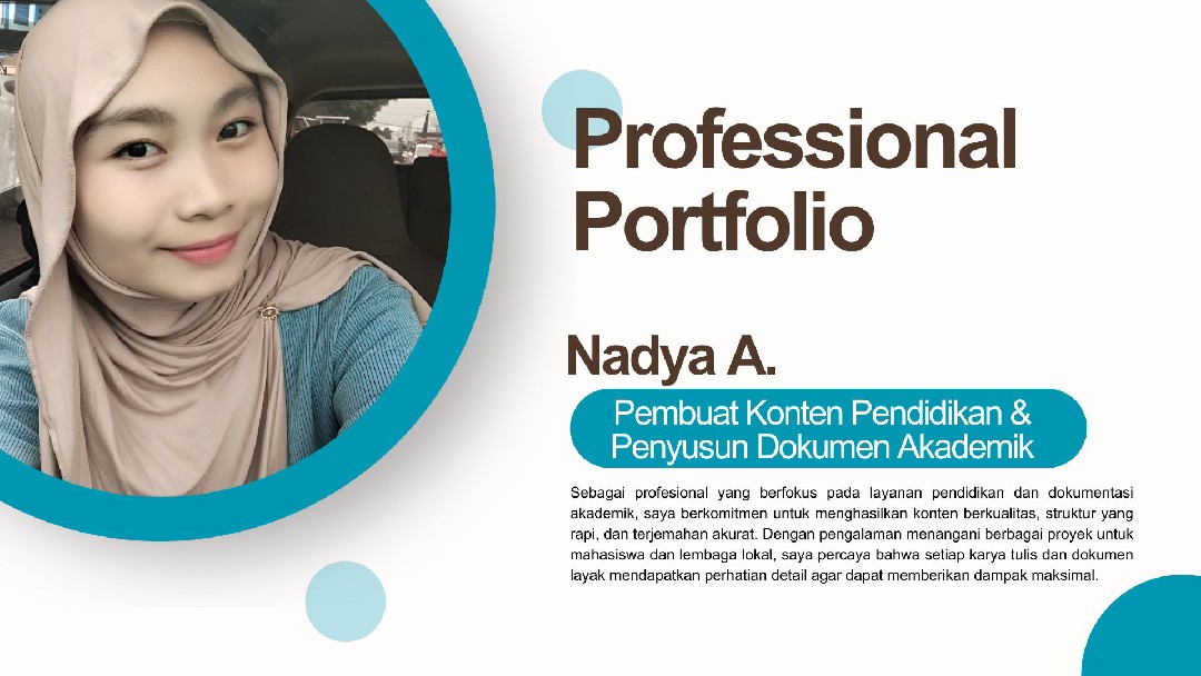 Saya menyediakan layanan membuat jurnal harian rapi, menata jadwal terstruktur, dan mengatur tulisan agar lebih jelas. Sudah menangani berbagai permintaan untuk kebutuhan pribadi dan kelompok kecil.