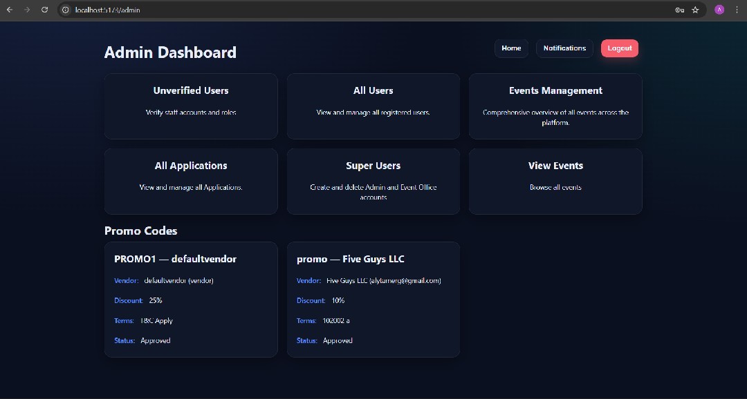 University Event Management Application