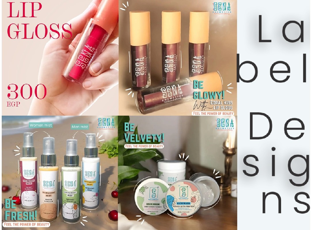 Labels design for Sena cosmetics brand
