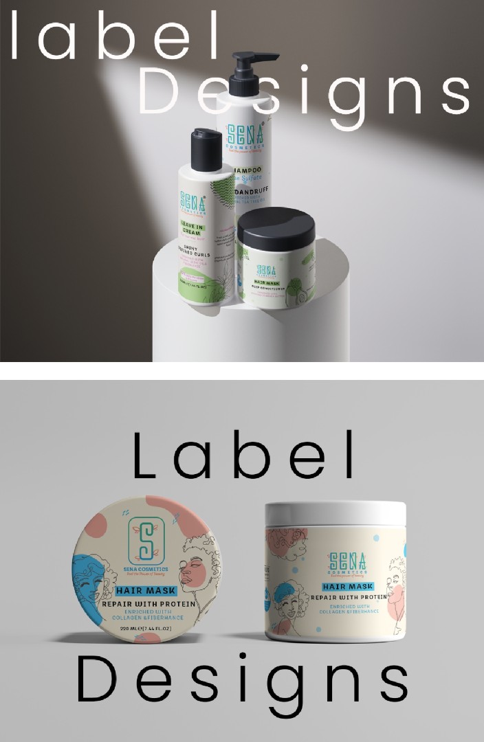 Labels design for Sena cosmetics brand