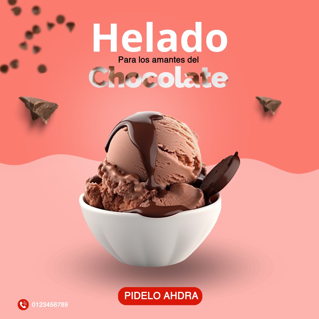 تصميم سوشيال ميديا لمتجر آيس كريم