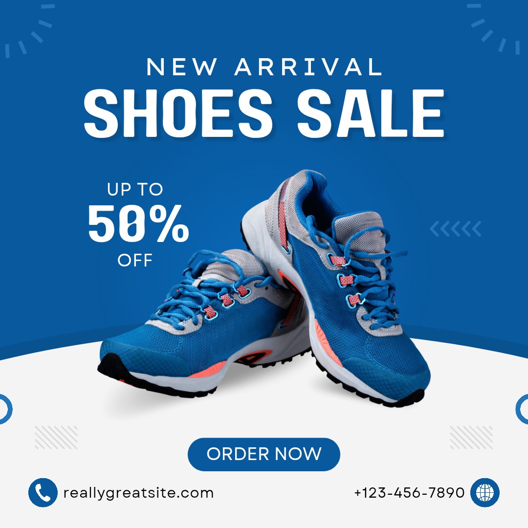تصميم إعلان حذاء رياضي – خصم 20%