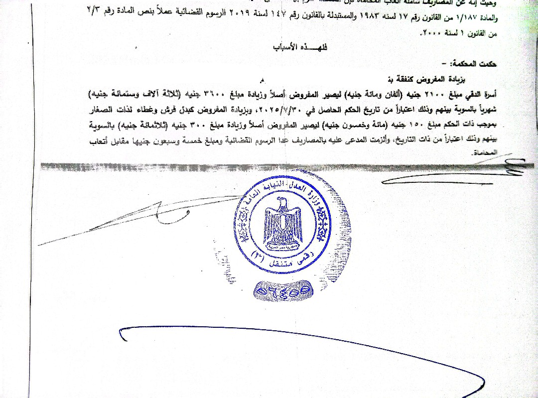 الحصول علي احكام نفقات