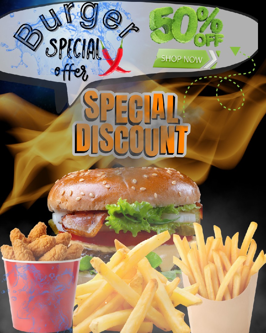 تصميم إعلان احترافي للمطاعم والوجبات السريعة للسوشيال ميديا