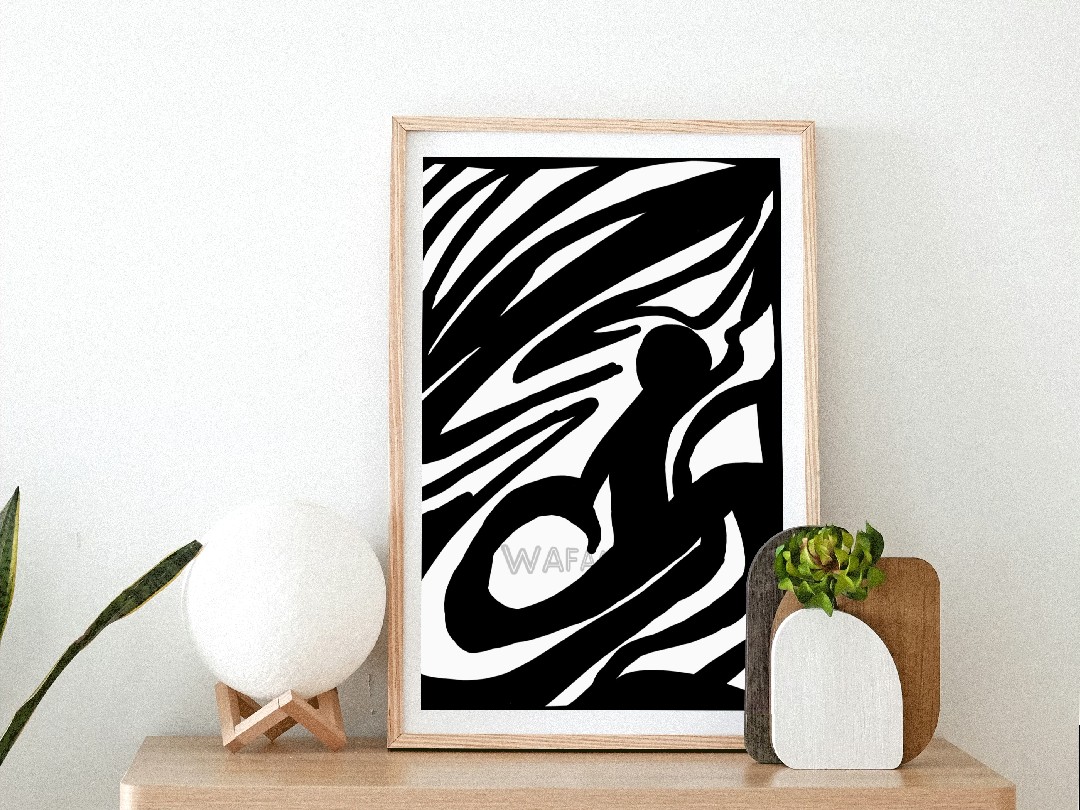 تصميم لوحة فنية تجريدية بمفهوم بصري قوي