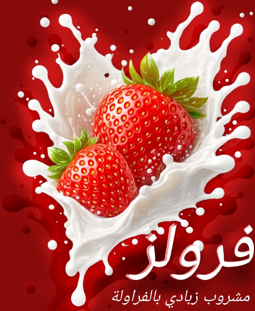 تصميم هوية متكاملة لمشروب زبادي بالفراولة  FROLZ🍓