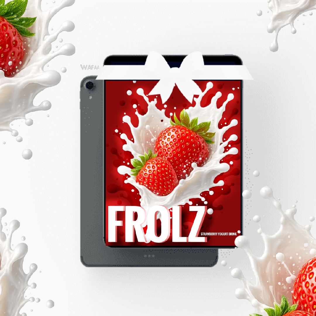 تصميم هوية متكاملة لمشروب زبادي بالفراولة  FROLZ🍓
