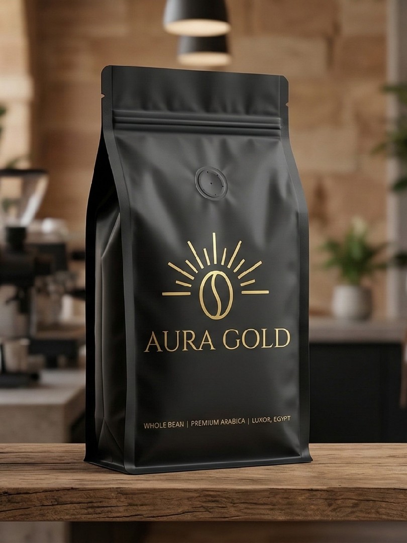 تصميم صور لمقهي  AURA GOLD