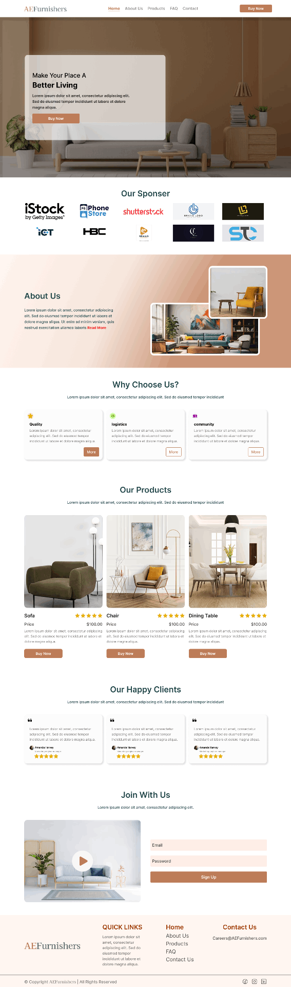 furniture Landing Page (صفحه هبوط)