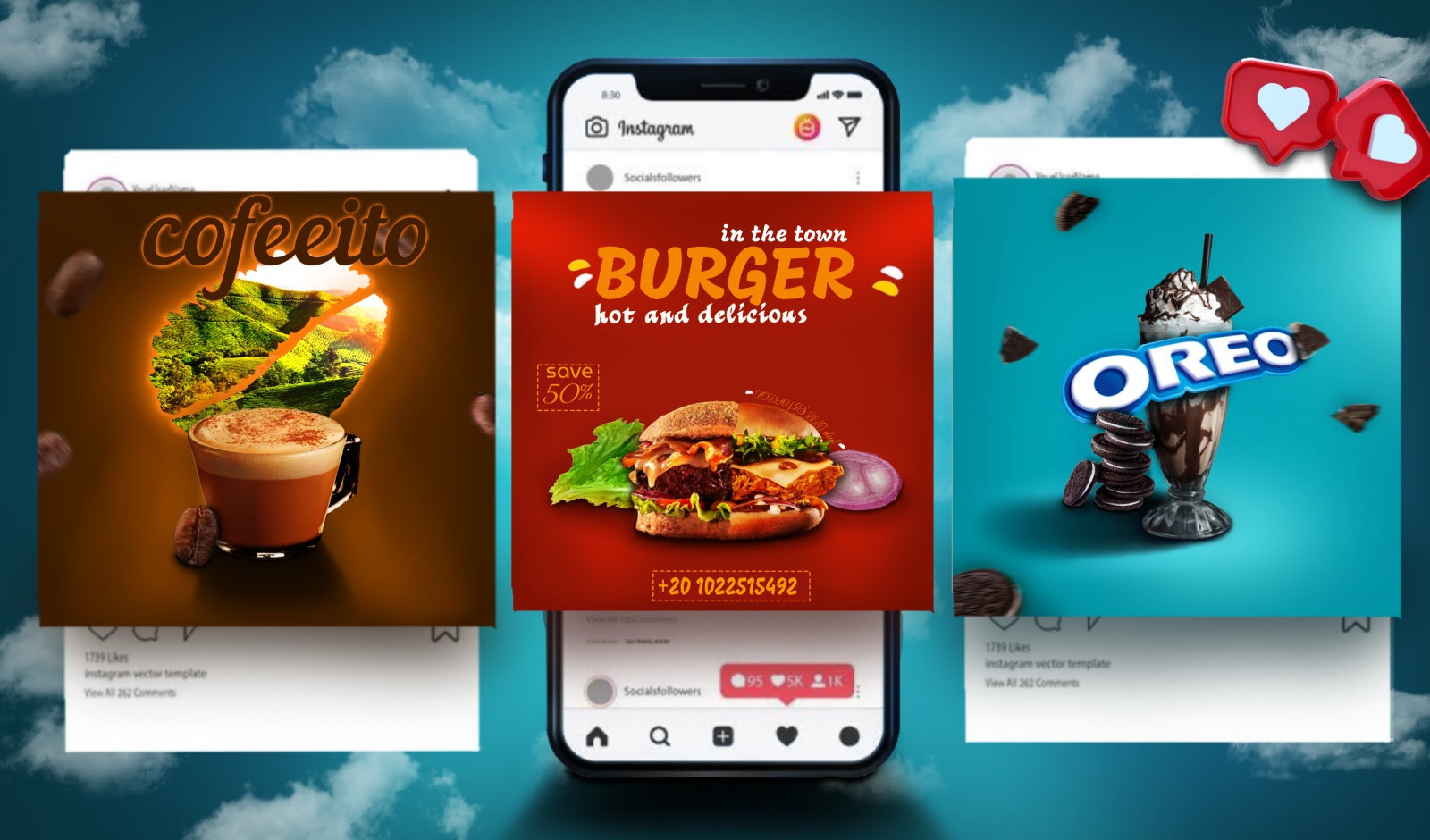 تصميم جرافيك graphic design منشورات سوشال ميديا لجميع المنصات