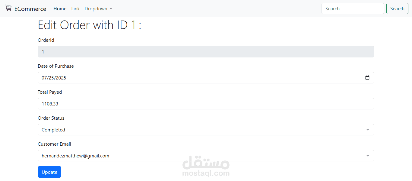 تطوير تطبيق ASP.NET MVC لتنفيذ CRUD على قاعدة بيانات SQL