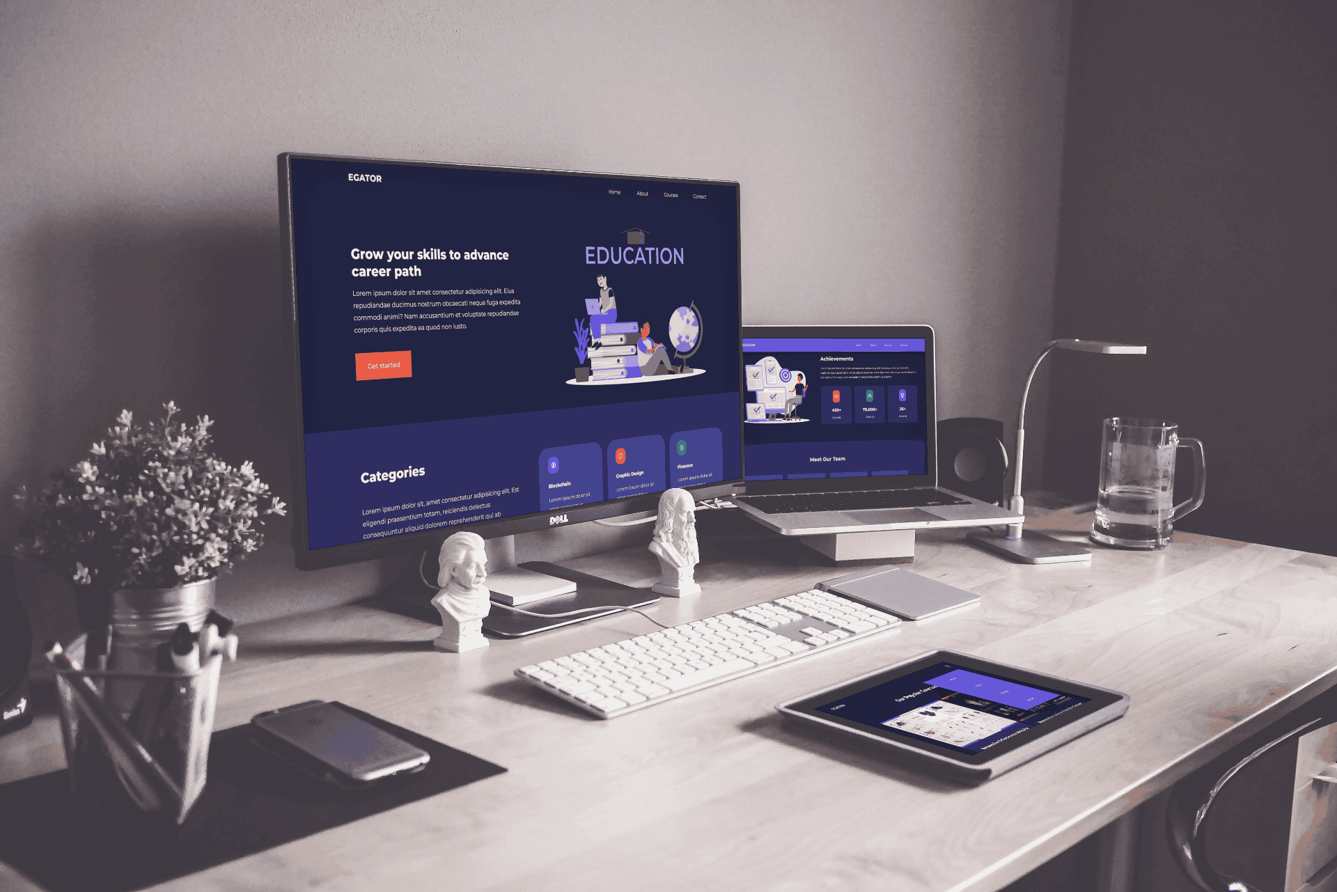 تطوير صفحة ويب احترافية متجاوبة بـ HTML / CSS / JavaScript