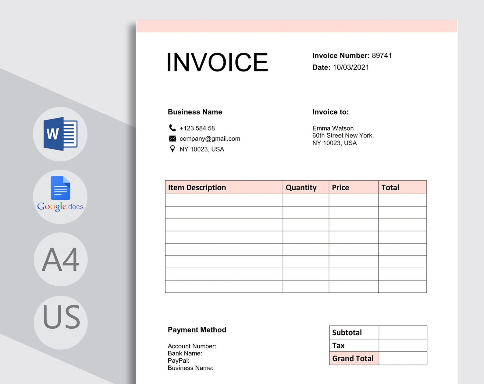 تصميم-فواتير-احترافية-على-برنامج-word-جاهزة-للطباعة