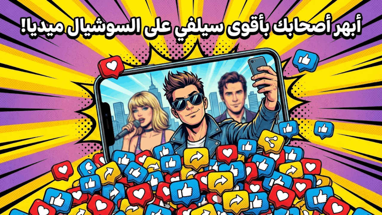 سأصنع لك فيديو سيلفي احترافي بالذكاء الاصطناعي يجمعك مع 3 مشاهير فأكثر (جودة خيالية)