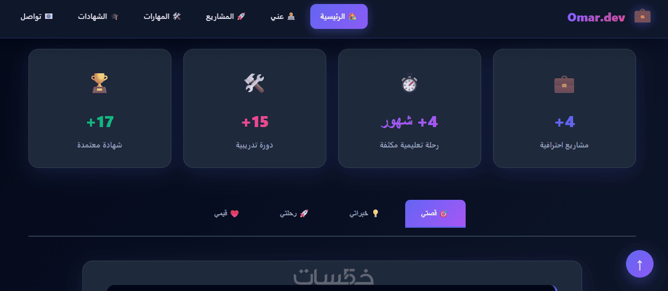 سأقوم ببناء موقع بورتفوليو (Portfolio) احترافي