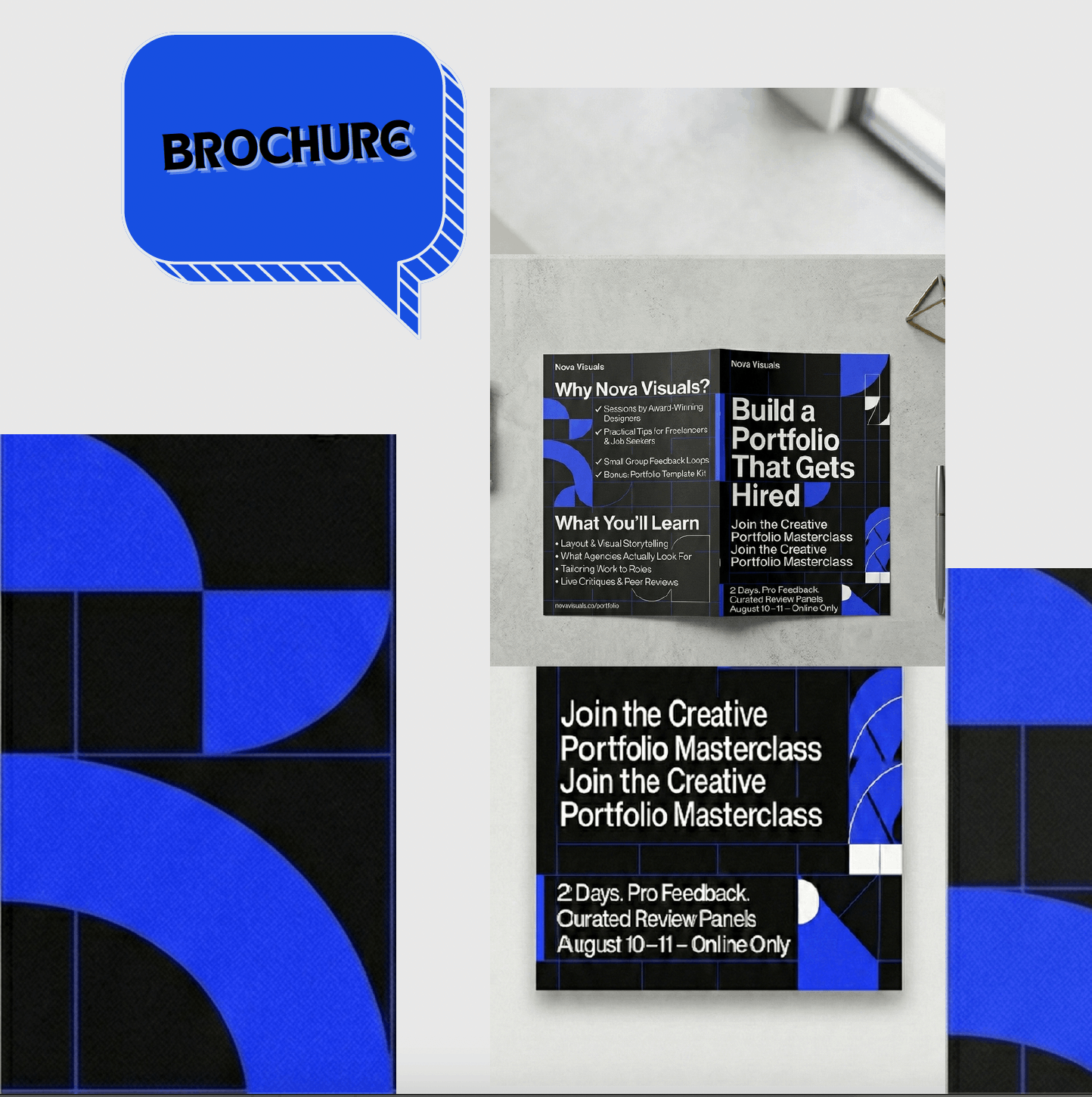 تصميم بورتفوليو إبداعي جاهز للتقديم مع عرض احترافي وموكابس