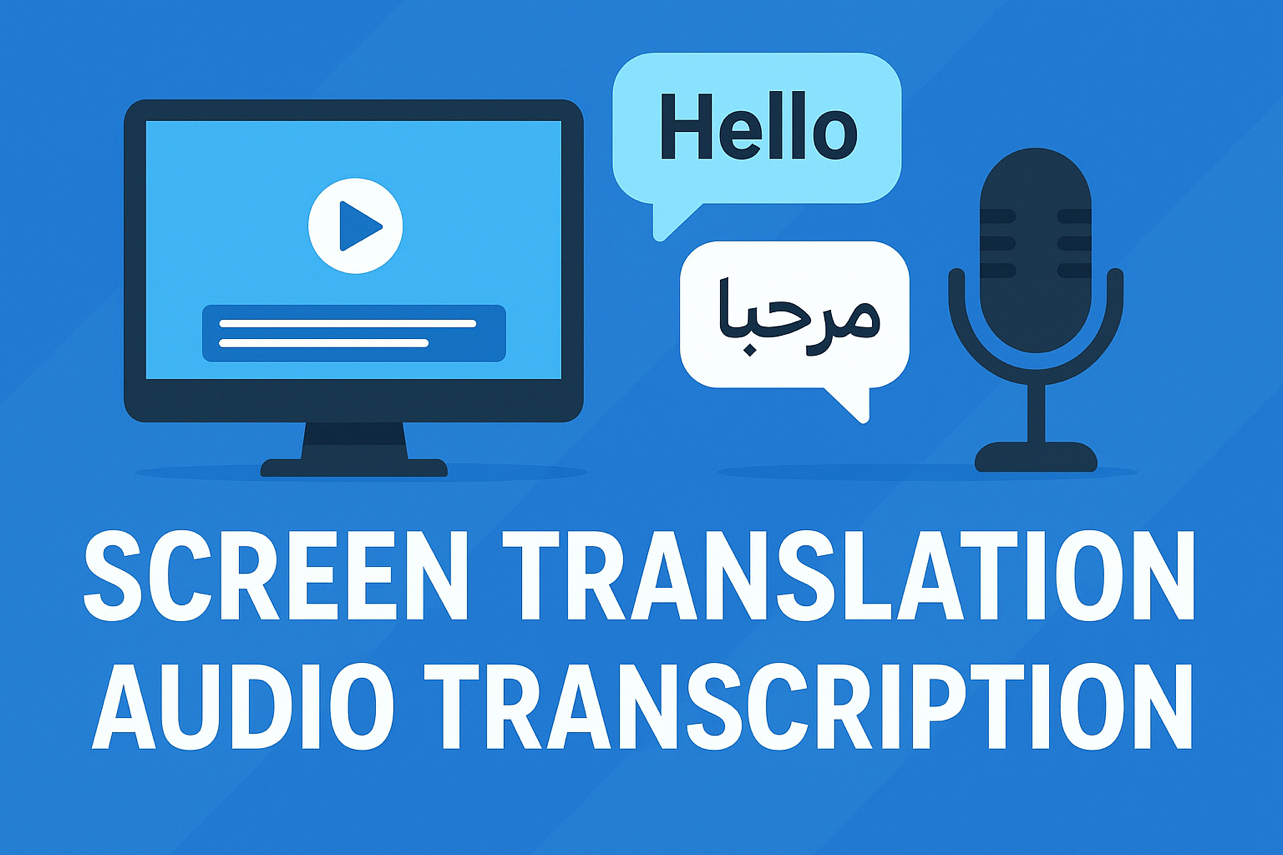 ترجمة-الشاشة-وتفريغ-الصوت-والفيديو-بين-العربية-والإنجليزية-باحترافية