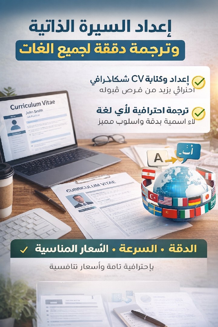 انشاء-cv-بلغة-ال-ats-وترجمة-مقلات-او-صفحات-مقالية-لي-اي-لغة-بدقة