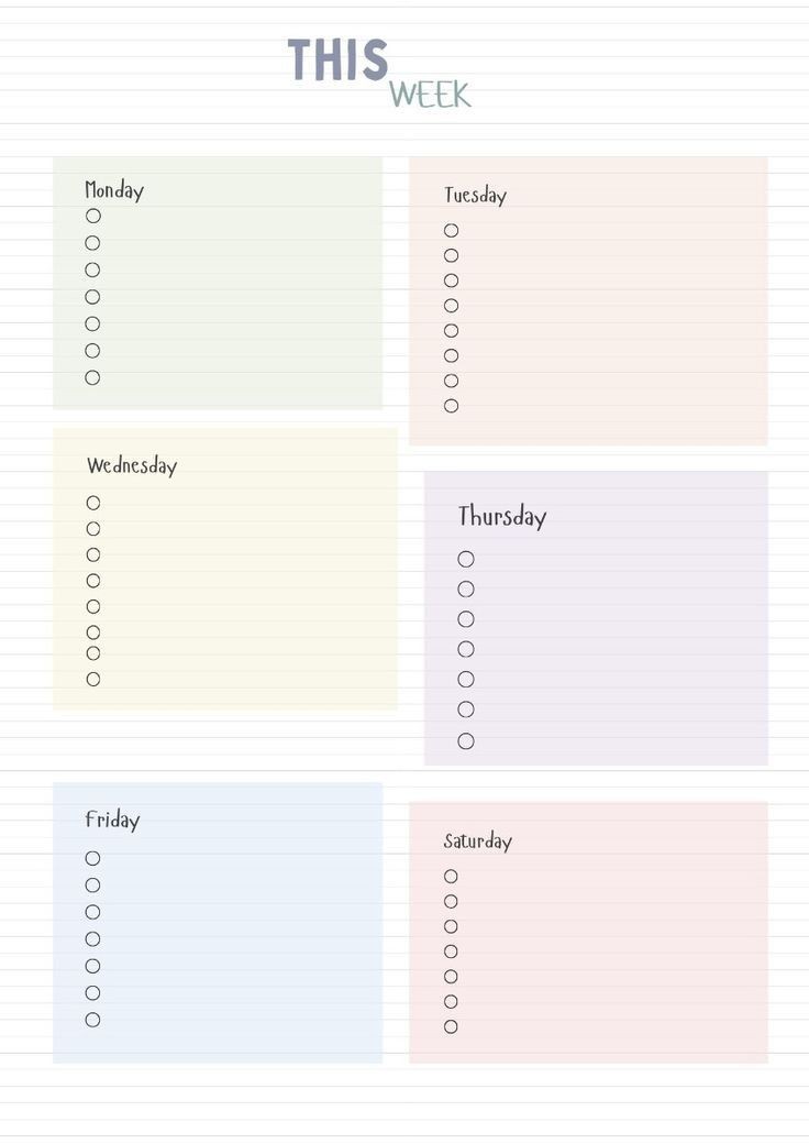 تصميم مخطط يومي/اسبوعي/شهري